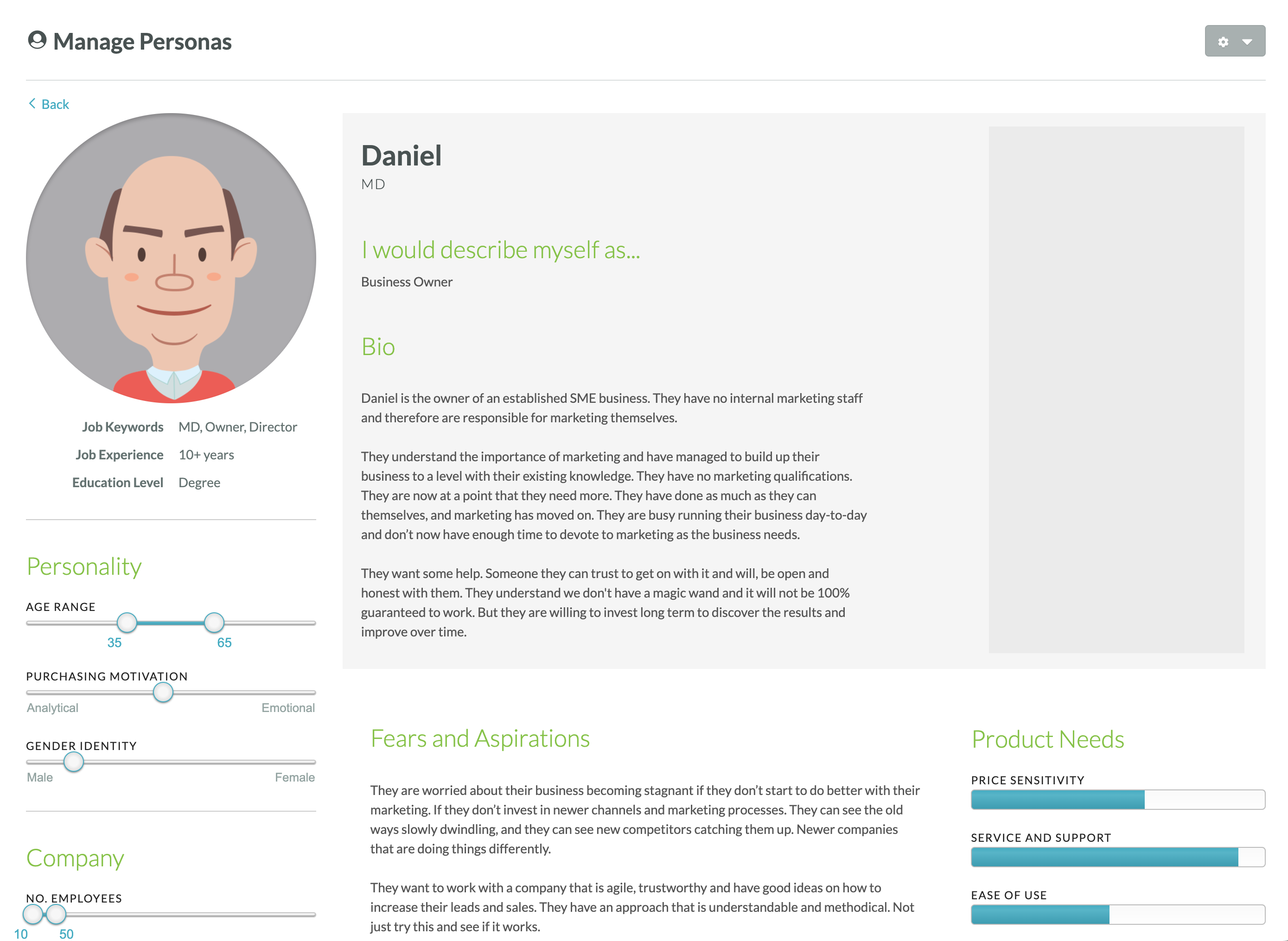 A customer persona