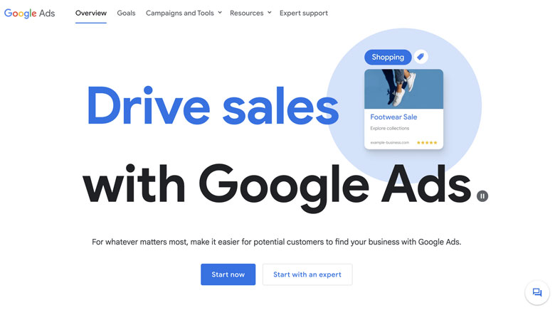 Google ads start now screenshot