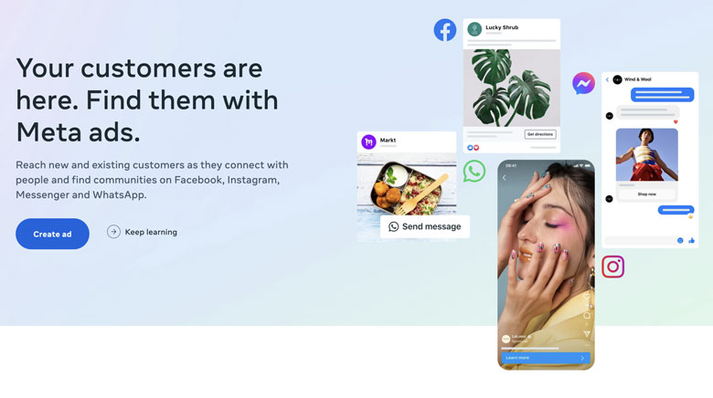 facebook ads create ad website screenshot